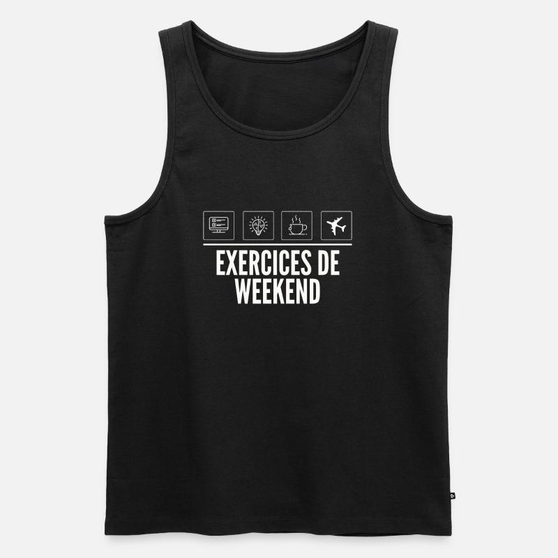 Weekend Exercises - Weekend Exercise - Men's Premium Organic Tank Top - black