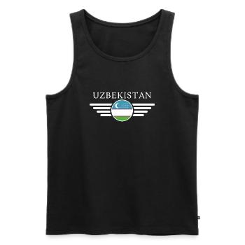 ich liebe Usbekistan, Eleganz Stil Design T-Shirt - Männer Premium Bio Tank Top - Schwarz - Vorne - AI Model Male 178 light (178cm)
