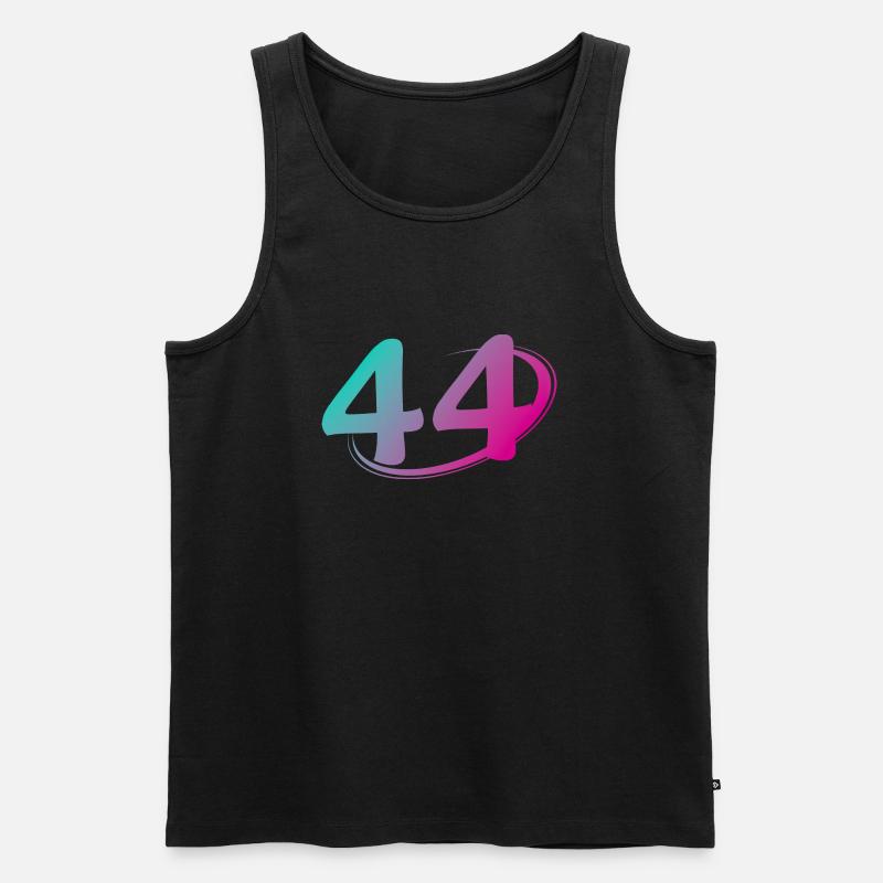 Nummer 44 mehrfarbig - Männer Premium Bio Tank Top - Schwarz