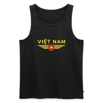 Vietnam Fan, Outfit T Shirt Design - Men's Premium Organic Tank Top - black - Front - Michal (187cm)