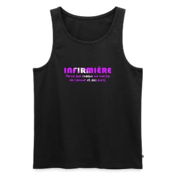 NURSE NURSE DOCTOR HUMOR DRÖLES - Men's Premium Organic Tank Top - black - Front - AI Model Male 178 light (178cm)