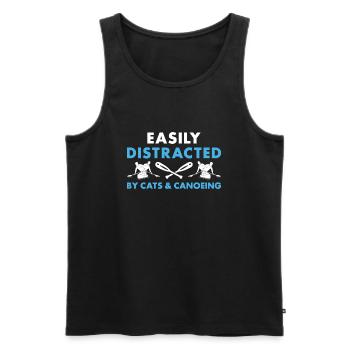 Canoeist Easily Distracted By Cats And Canoeing - Männer Premium Bio Tank Top - Schwarz - Vorne - Michal (187cm)