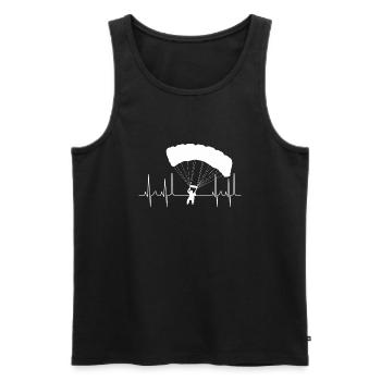 kardiogramm gleitschirm weiss - Männer Premium Bio Tank Top - Schwarz - Vorne - Michal (187cm)