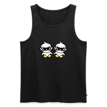 2 Vögel Sonnenbrille Cool sitzen zwei Freunde Crew - Männer Premium Bio Tank Top - Schwarz - Vorne - Michal (187cm)
