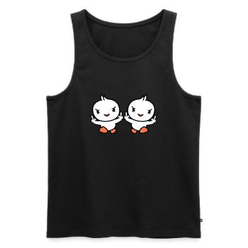 2 oiseaux Evil Middle Finger Show Bad Boys Running - Débardeur bio Premium Homme - noir - Devant - AI Model Male 178 light (178cm)