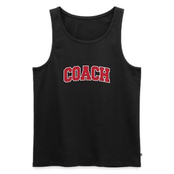 Coach - Men's Premium Organic Tank Top - black - Front - AI Model Male 178 light (178cm)