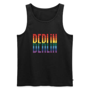 Berlin - Cooles queeres Stadtlogo - Männer Premium Bio Tank Top - Schwarz - Vorne - AI Model Male 178 light (178cm)