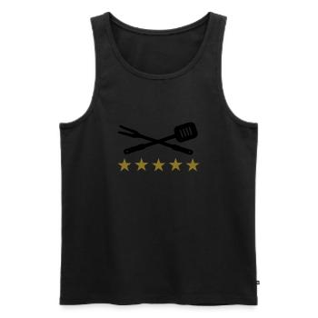 BBQ - Männer Premium Bio Tank Top - Schwarz - Vorne - Michal (187cm)