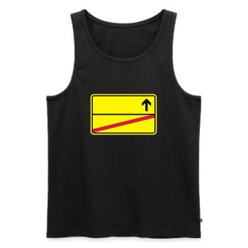 Ortsschild - Männer Premium Bio Tank Top - Schwarz - Vorne - AI Model Male 178 light (178cm)