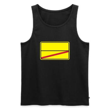 Ortsschild - Männer Premium Bio Tank Top - Schwarz - Vorne - AI Model Male 178 light (178cm)
