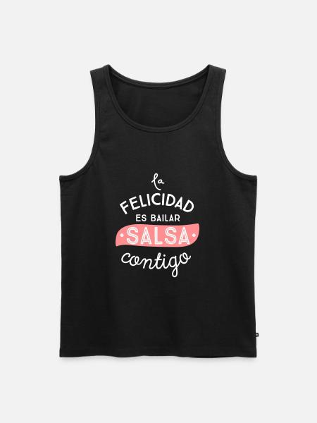 GLÜCK IST MIT IHNEN SALSA DANCE - Männer Premium Bio Tank Top - Schwarz