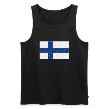 cristal drapeau Finlande - Débardeur bio Premium Homme - noir - Devant - Michal (187cm)
