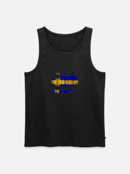 Sweden flag torn 017 - Men's Premium Organic Tank Top - black