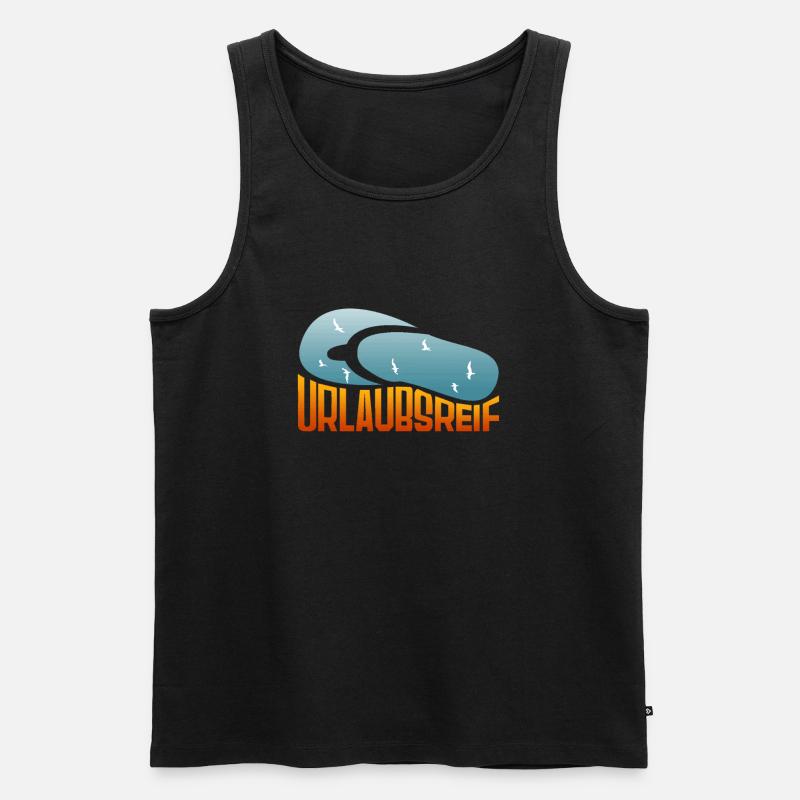 urlaubsreif - Männer Premium Bio Tank Top - Schwarz