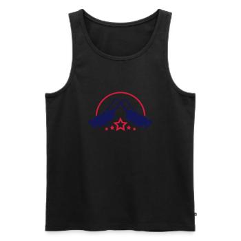 rasenmaeher_design_t2 - Männer Premium Bio Tank Top - Schwarz - Vorne - AI Model Male 178 light (178cm)