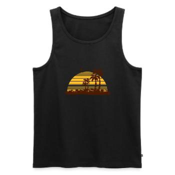 sunset island - Männer Premium Bio Tank Top - Schwarz - Vorne - Michal (187cm)