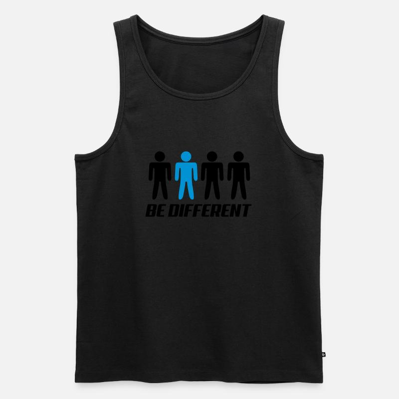 be_different - Männer Premium Bio Tank Top - Schwarz