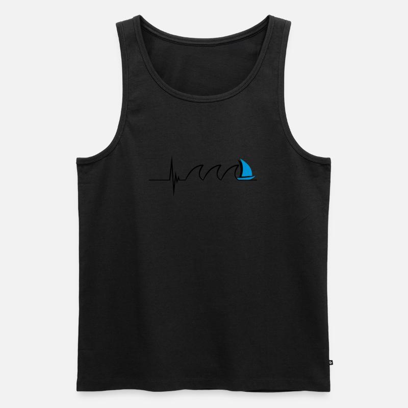 Sailing Pulse - Männer Premium Bio Tank Top - Schwarz