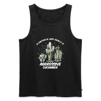 Cactus cactus gift - Men's Premium Organic Tank Top - black - Front - Michal (187cm)