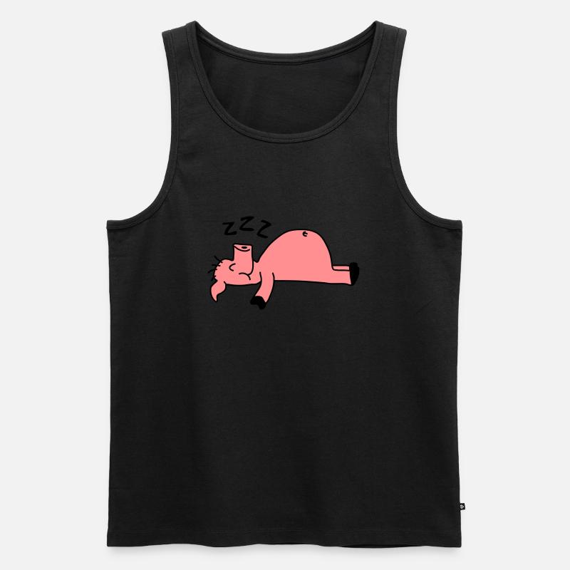 Sleeping Pig - Männer Premium Bio Tank Top - Schwarz