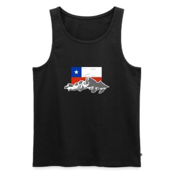 Chile - Mountains & Flag - Men's Premium Organic Tank Top - black - Front - AI Model Male 178 light (178cm)