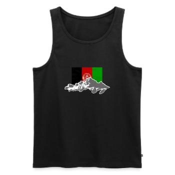 Afghanistan - Flag & Mountains - Männer Premium Bio Tank Top - Schwarz - Vorne - AI Model Male 178 light (178cm)