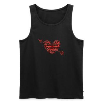 BDSM DOMINAT WOLKE CLOUD heart idea - Men's Premium Organic Tank Top - black - Front - Michal (187cm)