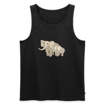 Éléphant - Débardeur bio Premium Homme - noir - Devant - AI Model Male 178 light (178cm)