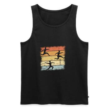 Track and Field - Männer Premium Bio Tank Top - Schwarz - Vorne - AI Model Male 178 light (178cm)