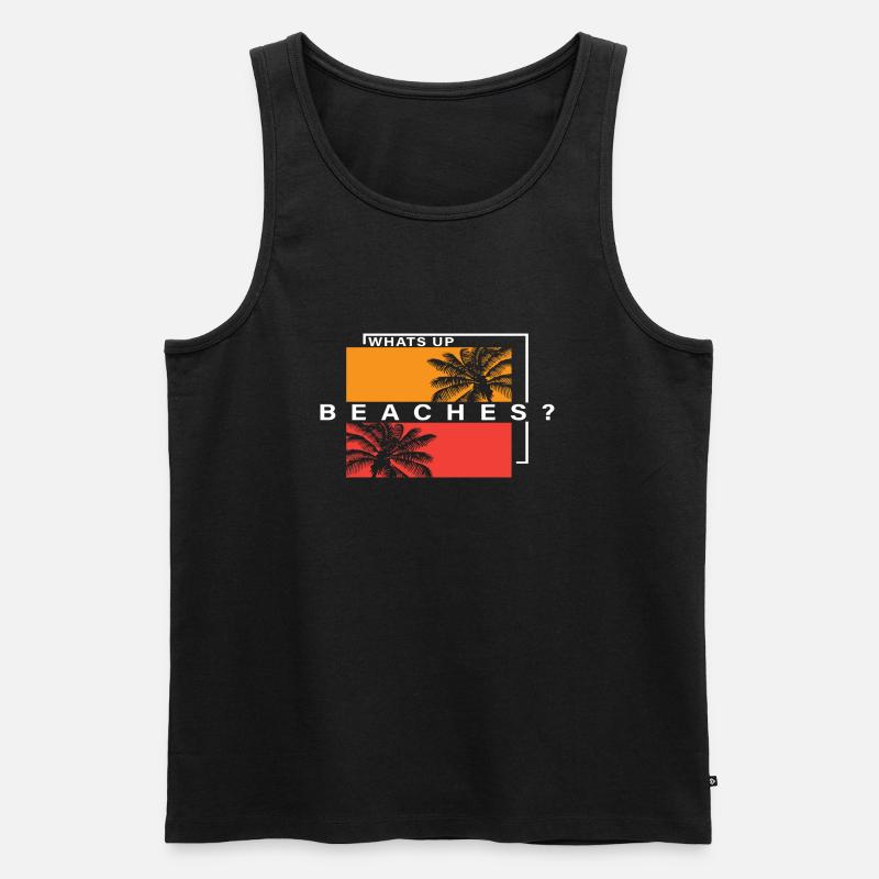 Whats up Beaches? - Männer Premium Bio Tank Top - Schwarz