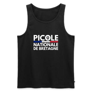Picole Nationale de Bretagne Drapeau - Débardeur bio Premium Homme - noir - Devant - Michal (187cm)