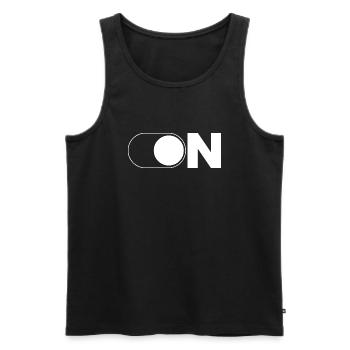ON - Männer Premium Bio Tank Top - Schwarz - Vorne - AI Model Male 178 light (178cm)