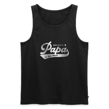 Der beste Papa in der Welt Papa Opa Vatertag - Männer Premium Bio Tank Top - Schwarz - Vorne - Michal (187cm)