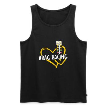 Sport Heart Drag Racing - Männer Premium Bio Tank Top - Schwarz - Vorne - Michal (187cm)