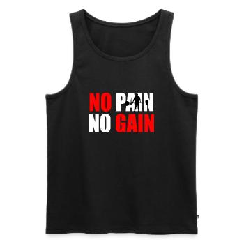 No pain no gain quote - Men's Premium Organic Tank Top - black - Front - AI Model Male 178 light (178cm)