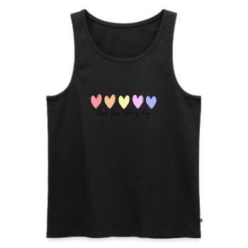 Love you every day - Männer Premium Bio Tank Top - Schwarz - Vorne - Michal (187cm)