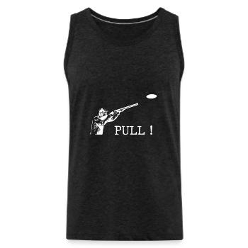 Shooting Sport - BallTrap "Pull" - Men's Premium Organic Tank Top - charcoal grey - Front - Alexander (188cm)