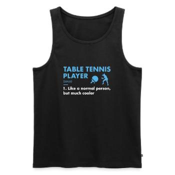 Joueur de sport Définition Tennis de table - Débardeur bio Premium Homme - noir - Devant - Michal (187cm)