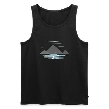 Fishing in the mountains - Men's Premium Organic Tank Top - black - Front - Michal (187cm)