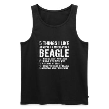 5 choses que j’aime autant que mon Beagle - Débardeur bio Premium Homme - noir - Devant - Michal (187cm)