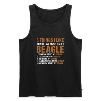 5 choses que j’aime autant que mon Beagle - Débardeur bio Premium Homme - noir - Devant - Michal (187cm)