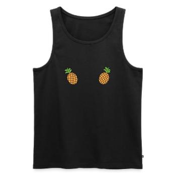 Pineapple Breasts - Men's Premium Organic Tank Top - black - Front - AI Model Male 178 light (178cm)