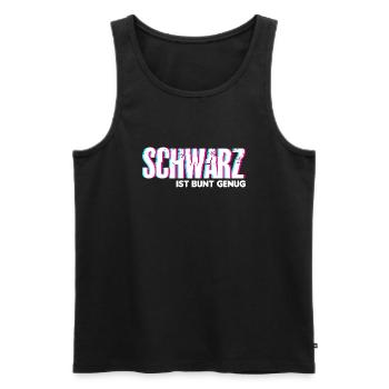 Schwarz Ist Bunt Genug - Männer Premium Bio Tank Top - Schwarz - Vorne - Michal (187cm)