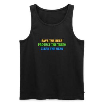 Environmental Protection Animal Welfare Cool Saying Nature - Men's Premium Organic Tank Top - black - Front - Michal (187cm)