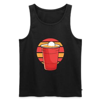 Beer Pong Beer Pong - Men's Premium Organic Tank Top - black - Front - Michal (187cm)