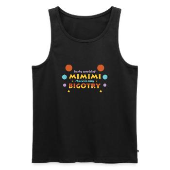 Politisch - Reim, Spruch - In the world of Mimimi - Männer Premium Bio Tank Top - Schwarz - Vorne - AI Model Male 178 light (178cm)