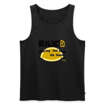 Think about it for a moment! the sun - Men's Premium Organic Tank Top - black - Front - Michal (187cm)