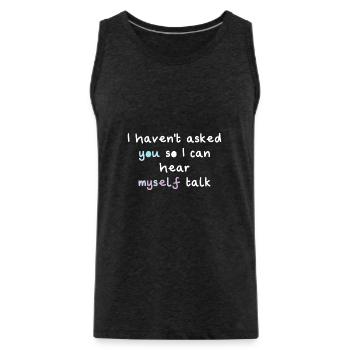 echo talking - Men's Premium Organic Tank Top - charcoal grey - Front - Alexander (188cm)