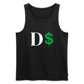 Dollar Letter - Men's Premium Organic Tank Top - black - Front - AI Model Male 178 light (178cm)