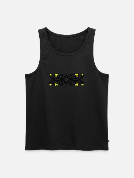 Ornament Floral Swirl - Men's Premium Organic Tank Top - black